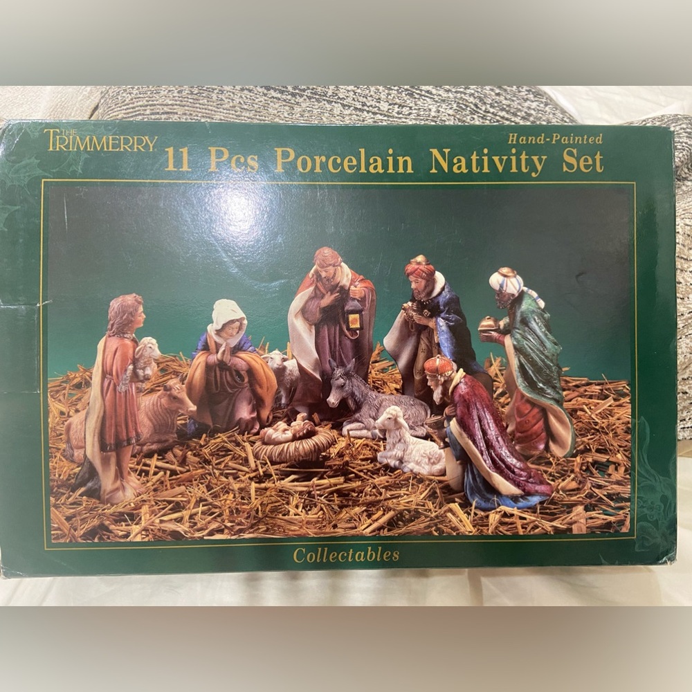 Vintage The Trimmerry hand-painted porcelain nativity set